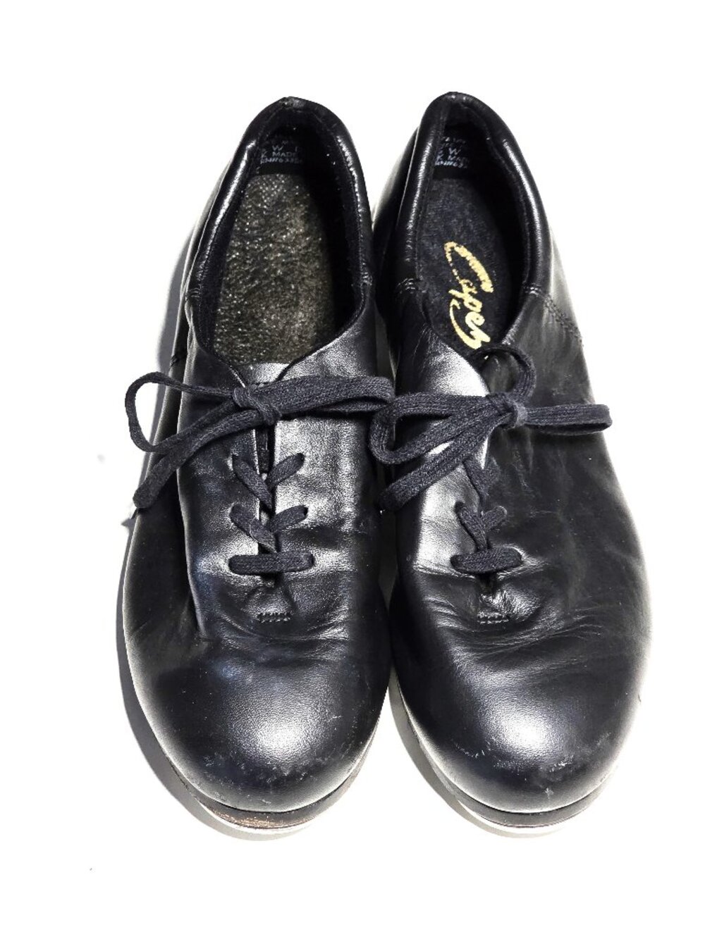 Capezio black leather Cadence Teletone tap shoes